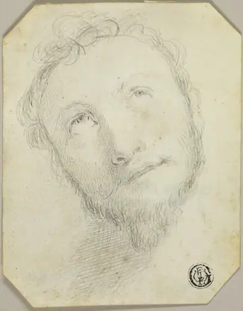 Head of Bearded Man Looking Upwards — Jonathan Richardson, the elder
