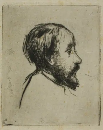Profile Portrait of Degas — Marcellin Gilbert Desboutin