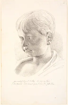 Britannicus hoved. 3/4 profil mod venstre