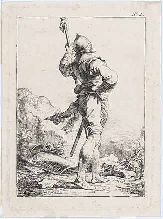 Standing Soldier Seen from Behind — Philippe Jacques de Loutherbourg
