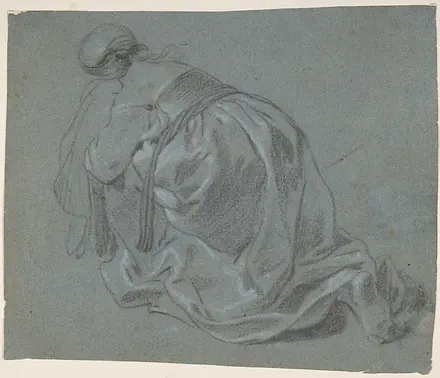 Weeping Woman Kneeling, Seen from Behind — Jacob Backer