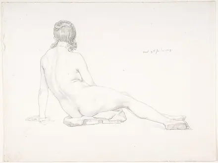 Seated Female Nude Seen from the Back — Samuel Amsler