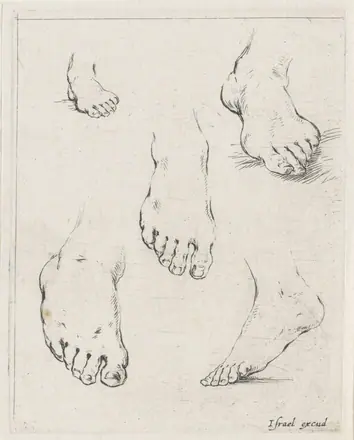 Vijf voeten Tekenvoorbeelden (serietitel) Livre pour apprendre à dessiner (serietitel), RP-P-OB-34.558 — Rijksmuseum