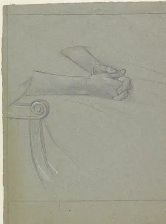Studie van twee gevouwen handen in de schoot, RP-T-1962-329 — Unknown artist