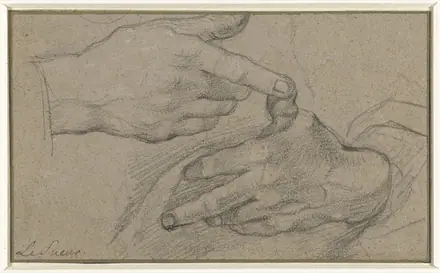 Studie van twee handen, RP-T-1957-326 — Unknown artist