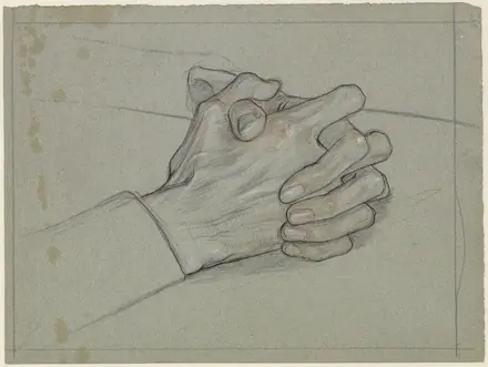 Studie van gevouwen handen, voor het portret van mevrouw Ragazzi-van den Wall Bake, RP-T-1962-269 — Unknown artist