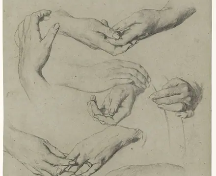 Studies van handen, RP-T-2009-45(R) — Unknown artist