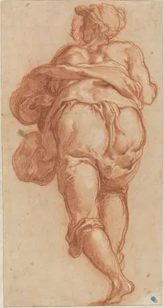 Taddeo Zuccaro, A Man Seen from Behind (recto), c. 1555, NGA 53111 — Taddeo Zuccari