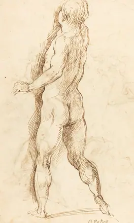 Jacopo Palma il Giovane, Nude Man Seen from Behind (verso), NGA 69994 — Jacopo Palma il Giovane