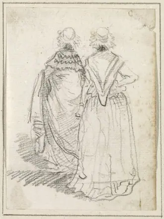 Hubert Robert, Two Women Seen from Behind, probably c. 1754-1765, NGA 63000 — Hubert Robert