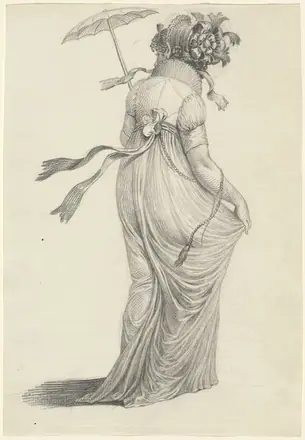 Carl Wilhelm Kolbe, A Fashionable Young Woman Seen from Behind, 1800-1803, NGA 139275 — Carl Wilhelm Kolbe