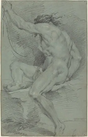 Italian 17th Century, Nude Figure (academic study), 17th century, NGA 11391 — Italian 17th Century