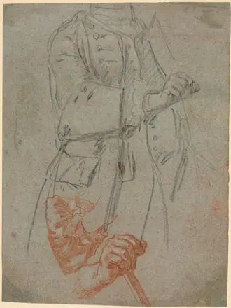 Studies of a Costume, Sleeve, and Hand — Pietro Longhi