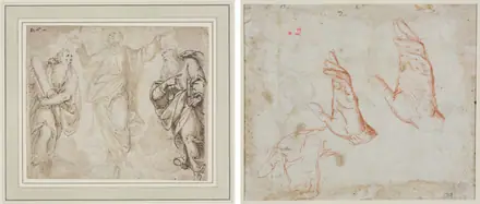 The Transfiguration (recto); Study of Hands (verso) — Camillo Procaccini