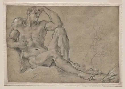 Hercules Resting (recto); Footed Vessel with Handle (verso)