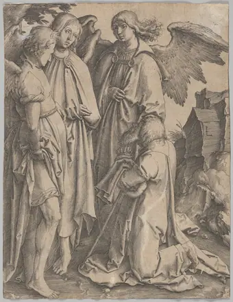 Abraham and the Angels — Lucas van Leyden