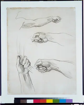 Hands, Study for "Apollo in His Chariot with the Hours" MET APS3550 — John Singer Sargent