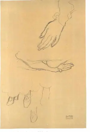 Klimt - Händestudien Schuhstudie