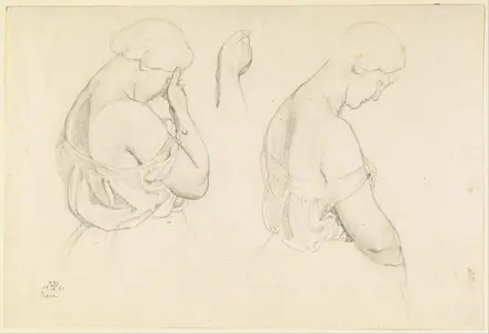 Friedrich Preller (I) - Two Female Figures in Half-Length and a Study of a Hand - Google Art Project — Friedrich Preller the Elder