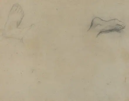 Edgar Degas, Studies of Feet (verso), 1855, NGA 93009 — Edgar Degas